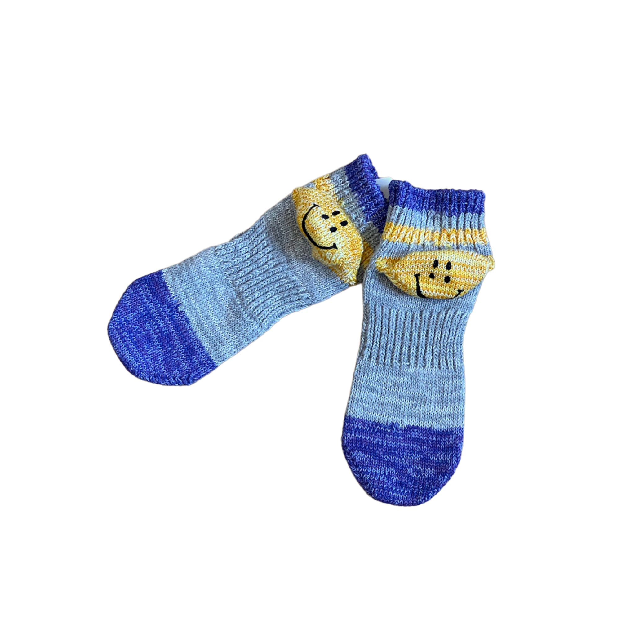 Kapital Intarsia Cotton-Blend Ankle Socks (Grey/Purple)