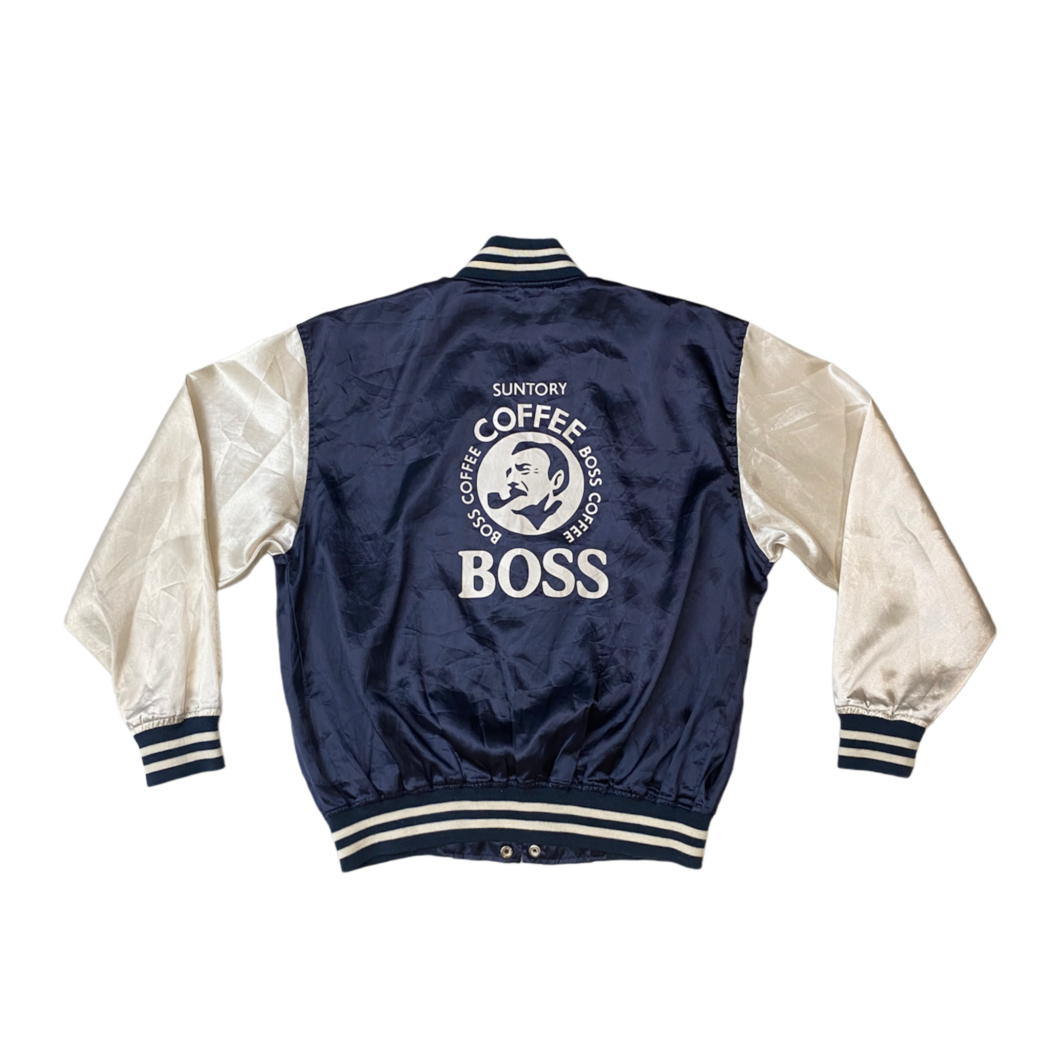 SUNTORY COFFEE BOSS ナイロンスタジャン 90s ビンテージ Vintage Boss Coffee Light Nylon Varsity Jacket – Everwood